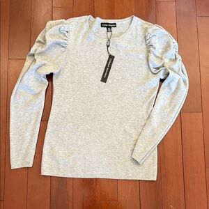 Catherine Malandrino Light Gray Long Sleeve Top